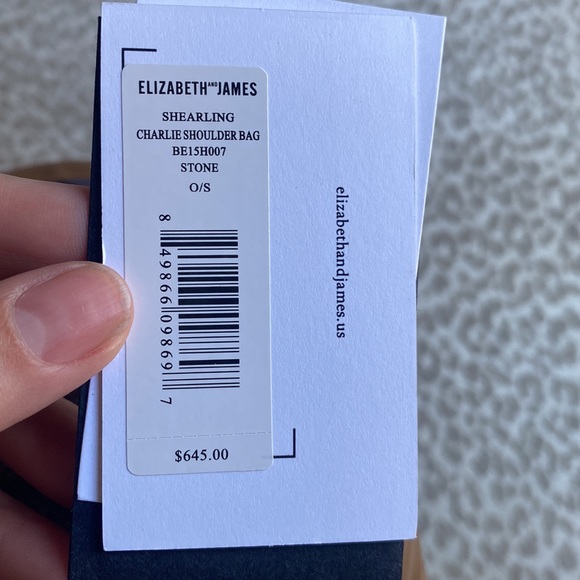 Elizabeth and James, Shearling Fur & Leather Charlie Shoulder Bag, Stone - Picture 12 of 13